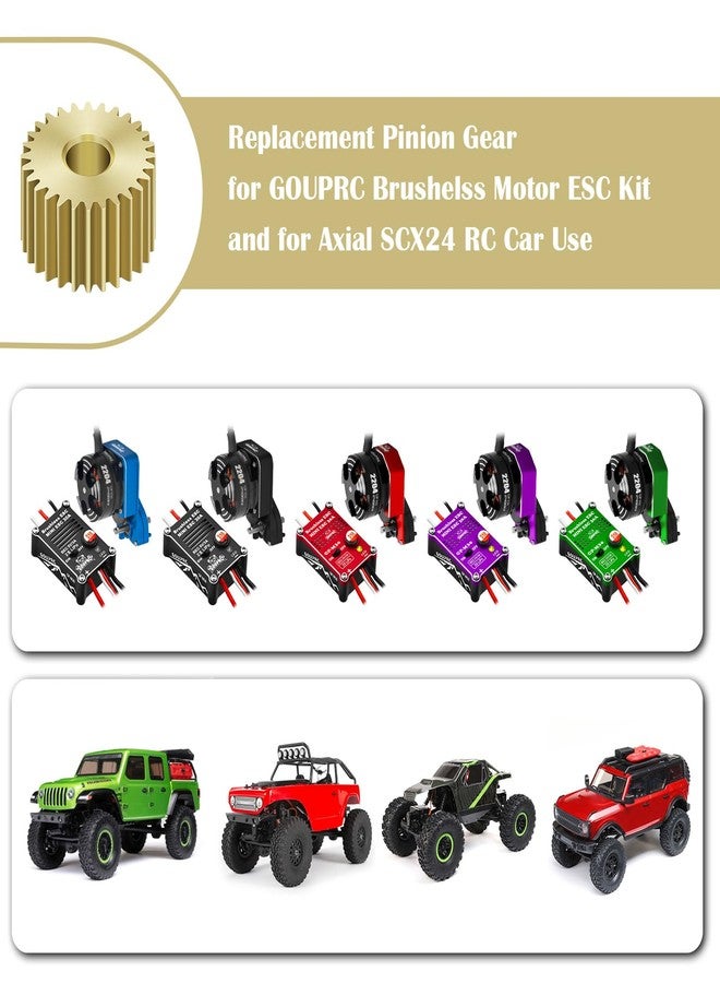 مجموعة تروس ناقل الحركة النحاسية البديلة من GOUPRC، 4 قطع، لمحرك بدون فرش 2204 2400KV ومجموعة وحدة التحكم الإلكترونية (ESC) لسيارة الزحف Axial SCX24 المطورة بمقياس 1/24 التي تعمل بالتحكم عن بعد - Image 3
